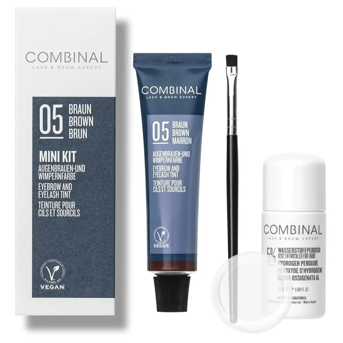 Combinal Kaş Ve Kirpik Vegan Boya Seti No:5 Kahverengi 15ML BOYA 20ML OKSİDAN