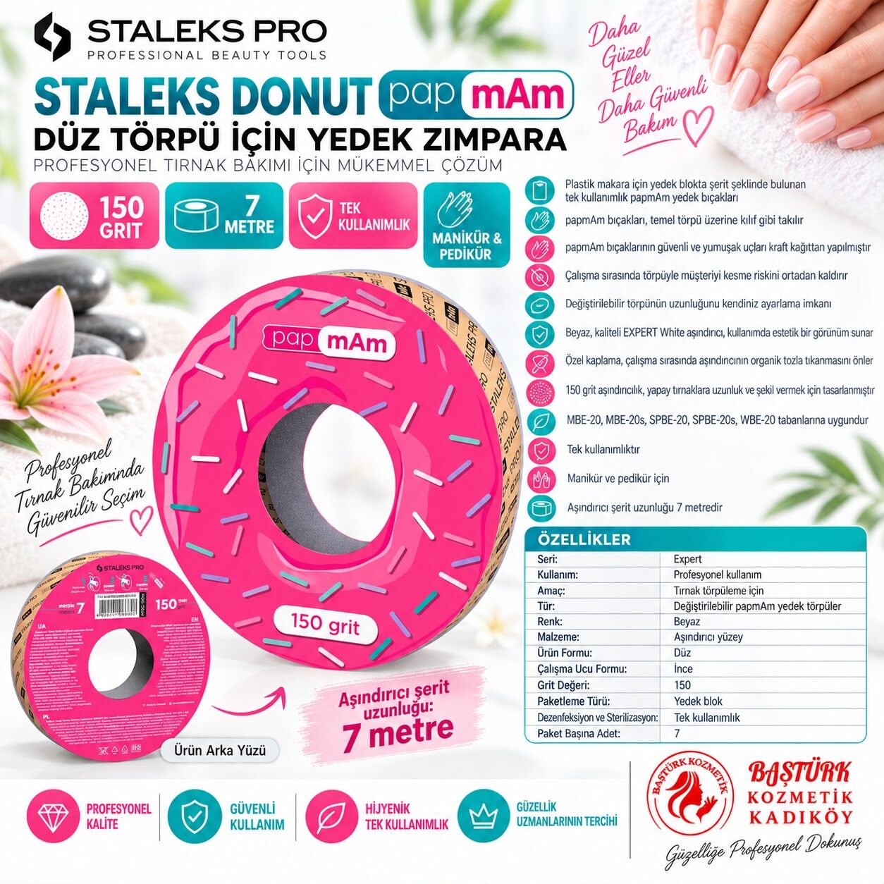 STALEKS EXPERT Donut papmAm Düz Törpü için Yedek Blok 150 Grit