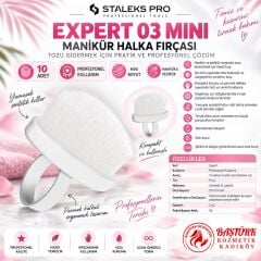 STALEKS EXPERT 03 Mini Tozu Gidermek için Manikür Halka Fırçası (10 adet)