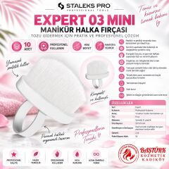 STALEKS EXPERT 03 Mini Tozu Gidermek için Manikür Halka Fırçası (10 adet)